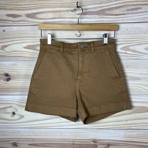Everlane Utility Shorts Womens 4 Carob Brown Canvas Stretch Casual